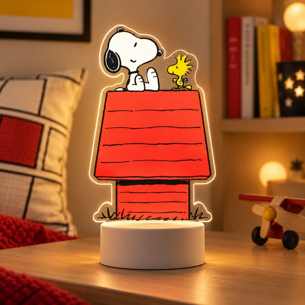 Luminária LED UV Colorida Snoopy Presente Criativo