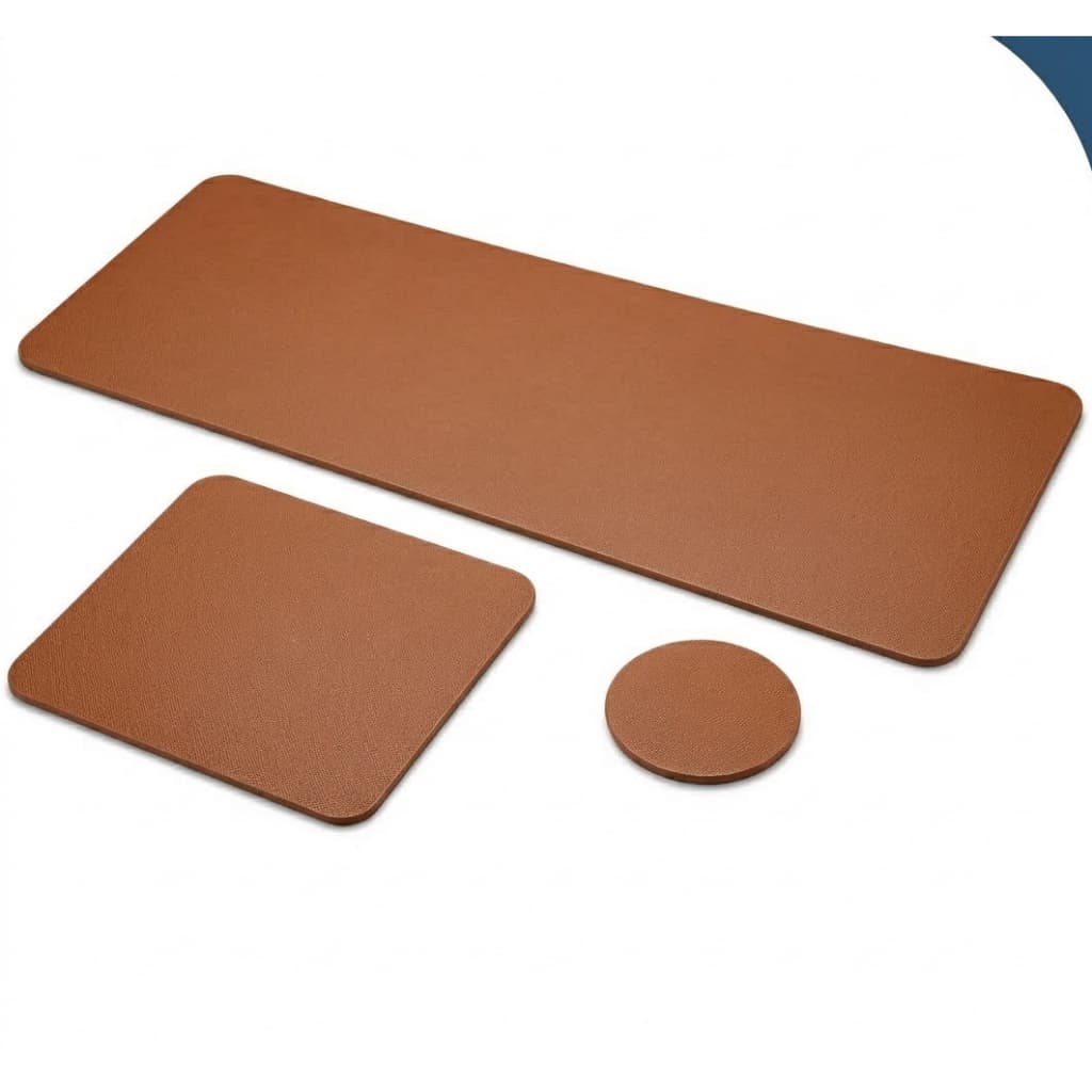 Kit Mouse Pad Gamer Desk Pad 70x30cm Couro Para PC Notebook Escritório + Porta Copo