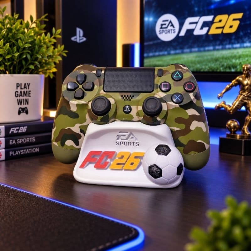 Suporte para Controle de Videogame Gamer Futebol FC 26 – Base para Controle Gamer PS4 PS5 Xbox e Outros