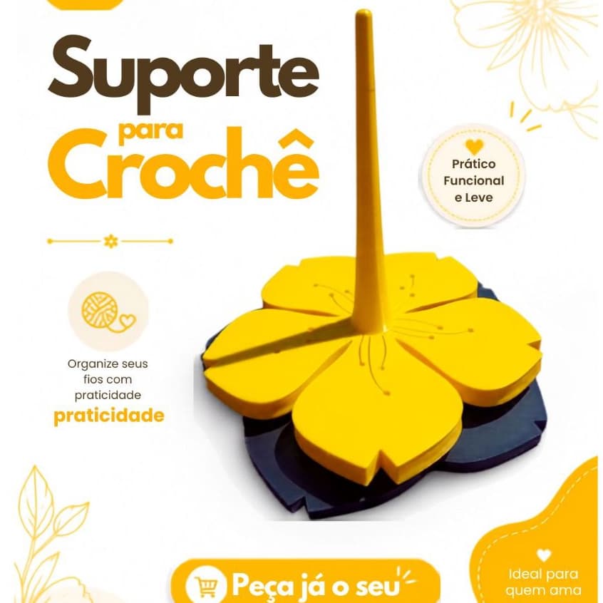 Suporte para Crochê, Linha e Barbante Giratorio