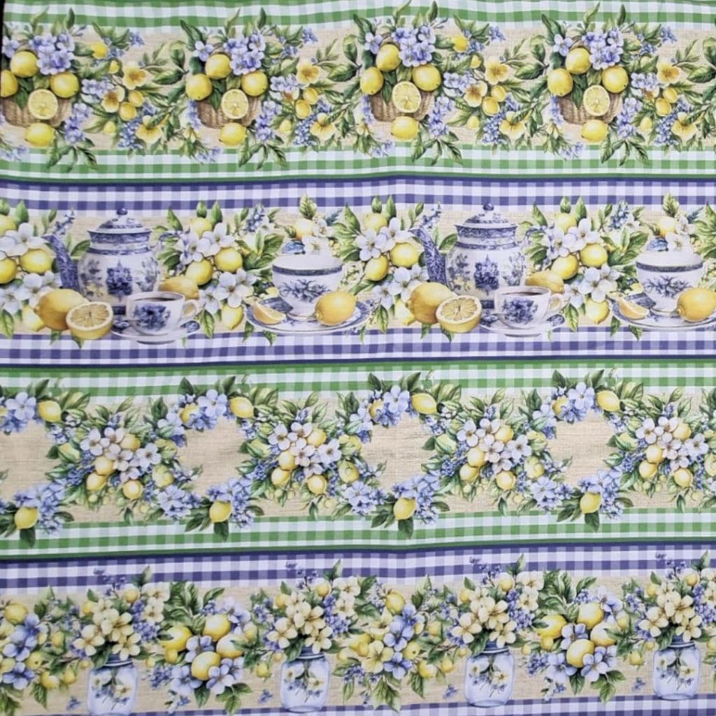 Tecido Patchwork Digital (60 cm) Barrado Jardim de Limões RV40/126