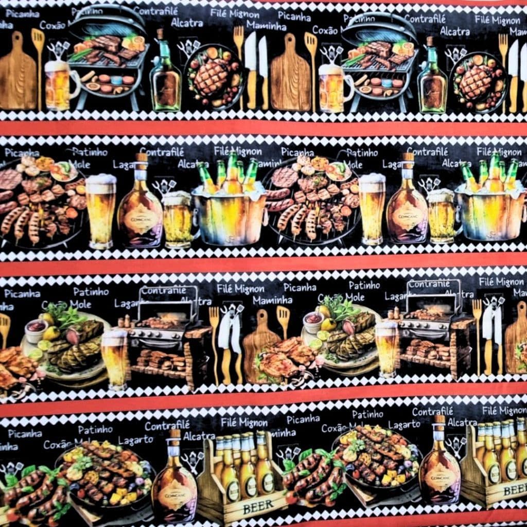 Tecido Patchwork Digital (60 cm) Barrado Churrasco RV40/22