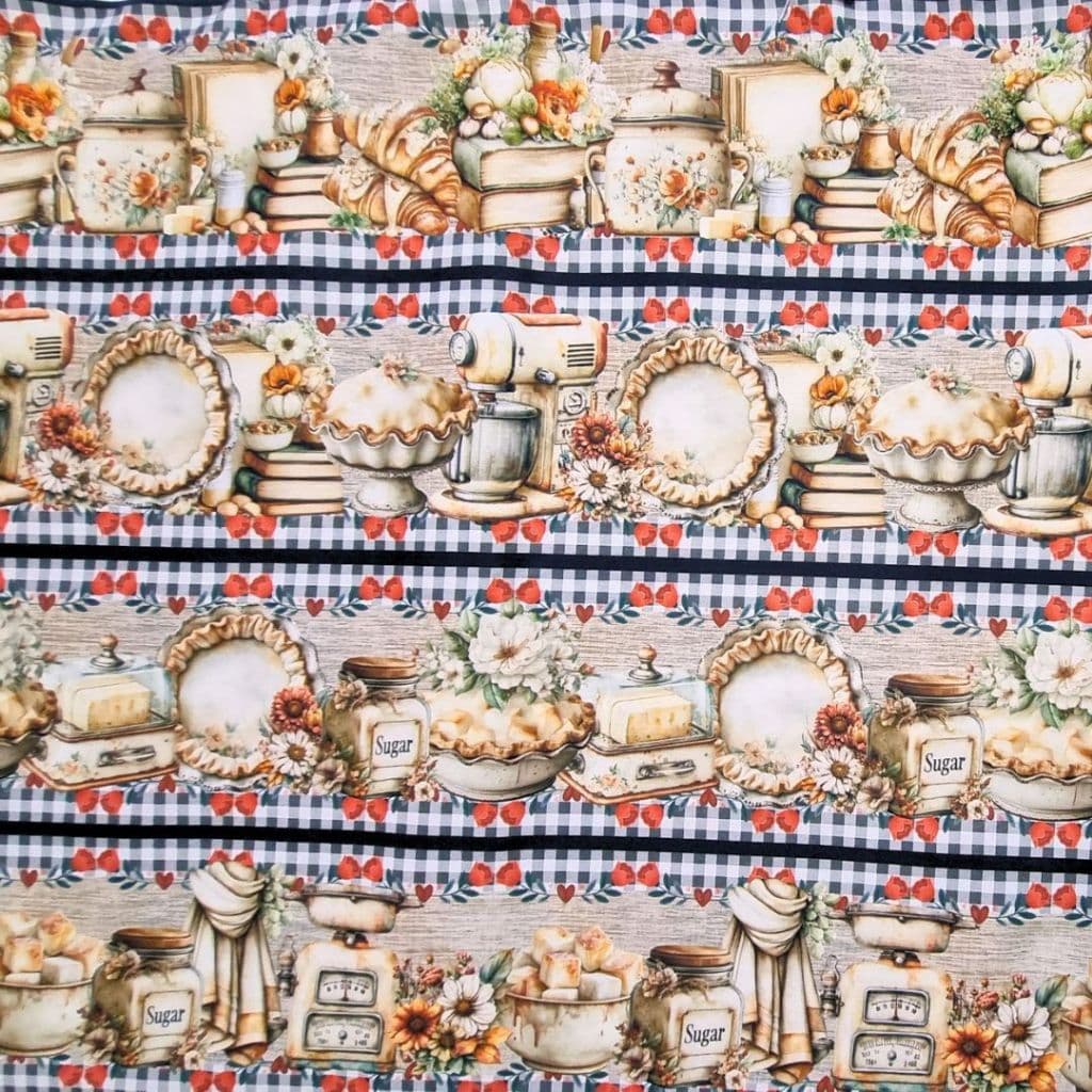 Tecido Patchwork Digital (60 cm) Barrado Doçuras da Cozinha RV40/121
