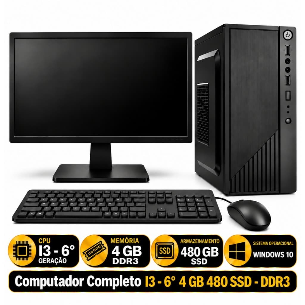 Computador Completo I3 - 6° 4 GB 480 SSD - DDR3