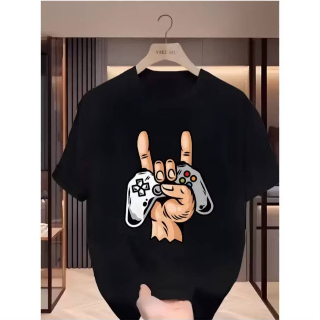 Camiseta Infanto Juvenil Gamer Controle Videogame 100% Algodão Estampa Geek Casual Confortável