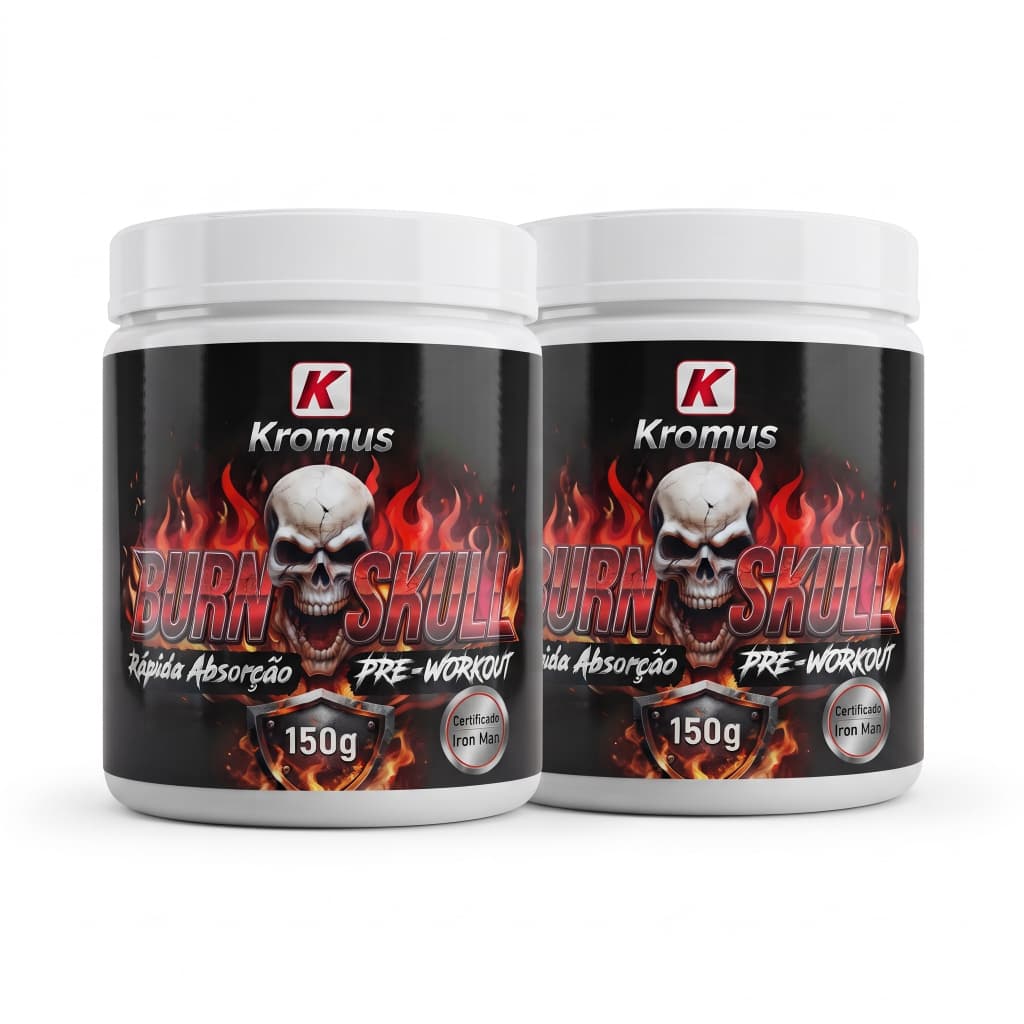2x Burn Skull Kromus 150g Pré Treino Performance Pronta entrega - Kromus Suplementos