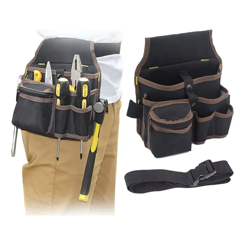 Bolsa Cinto de Ferramentas Eletricista 600D | 7 Bolsos Reforçados Impermeável ，kit de ferramentas caixa de ferramentas