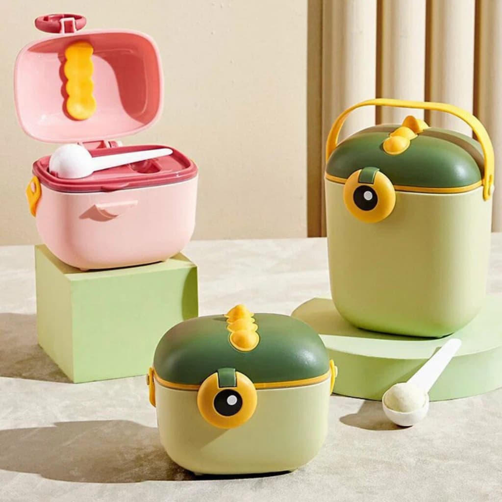 Pote Porta Leite Em Po E Formula Infantil Dino Dosador 800ml