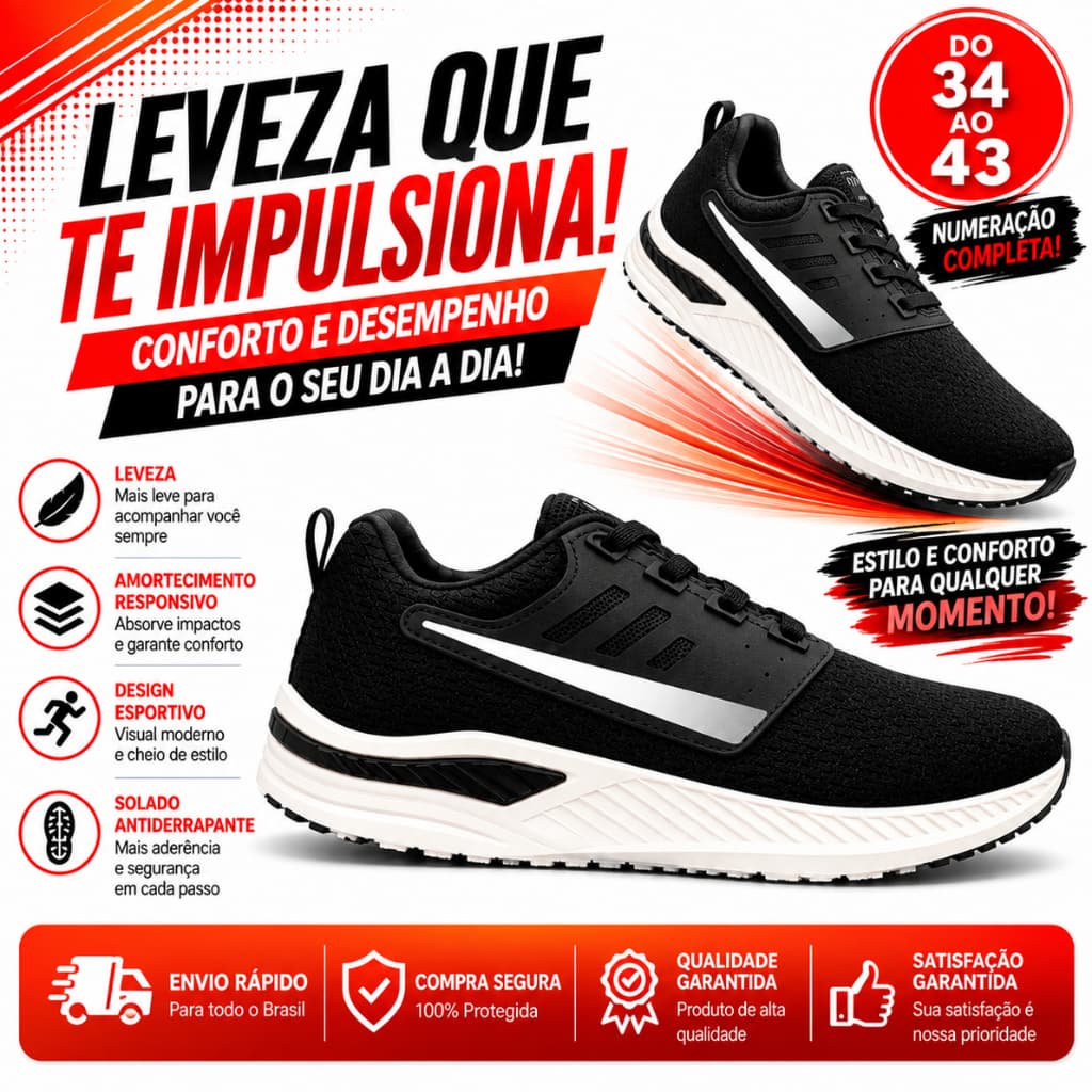 Tênis de academia caminhada treino esportivo leve macio confortável - tenis masculino e feminino