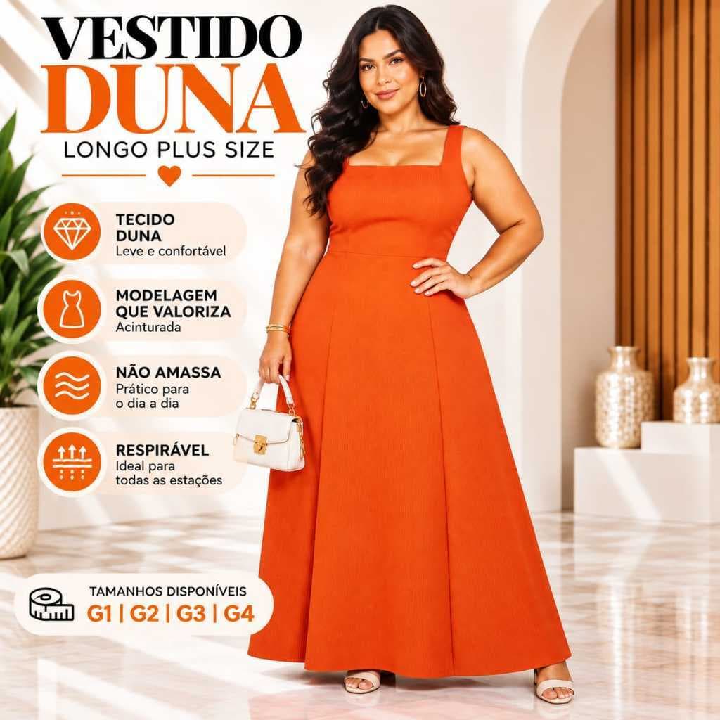 Vestido Feminino plus Size Longo Tendencia Moda Elegante com Lastex nas Costas G GG G1