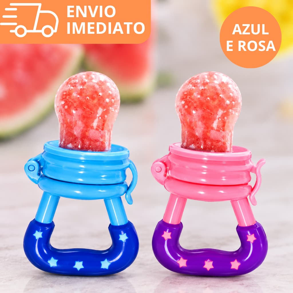 Chupeta Mordedor em Silicone para Alimentação de Bebê e Introdução Alimentar Infantil Porta Frutas