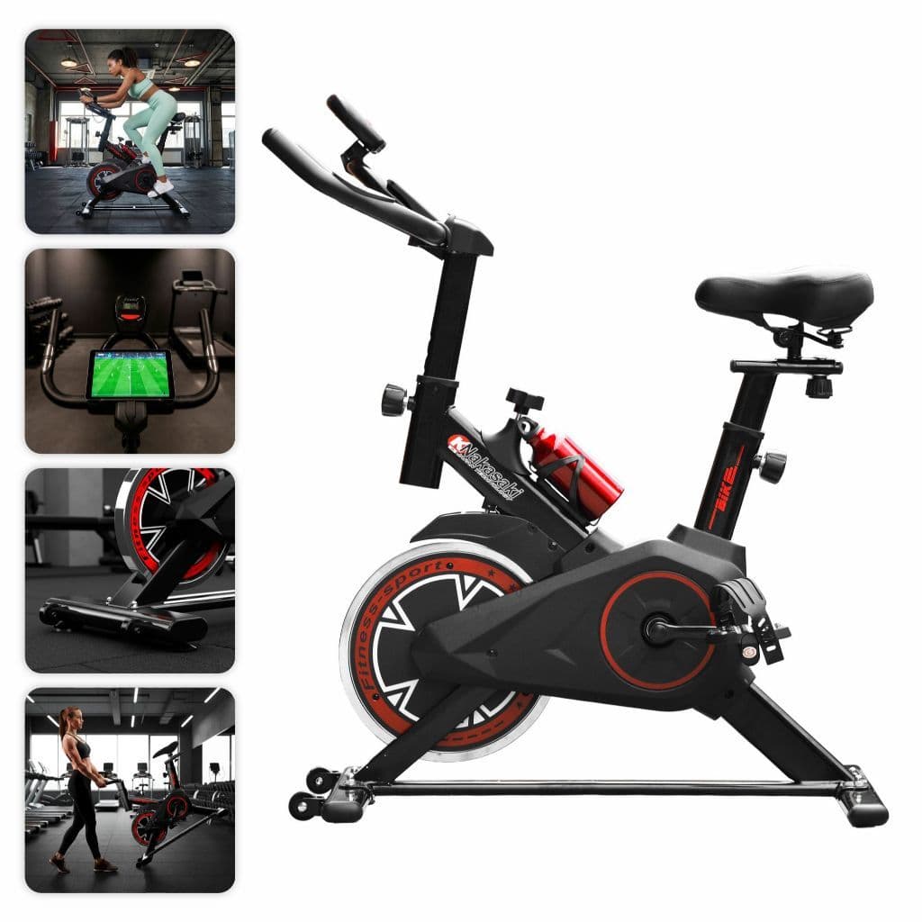 Bicicleta Bike Spinning Ergométrica Exercício Treino Monitor Digital Até 100kg Academia Roda 16kg Silenciosa