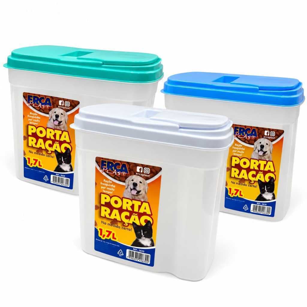 Porta Ração para Cachorro e Gato com Tampa – Pote para Armazenar Ração Pet