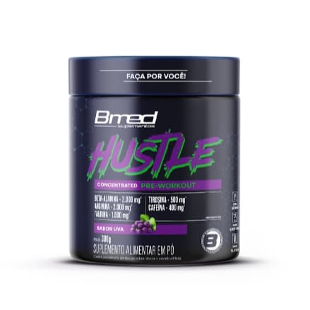 Pré-treino Hustle 300g Uva Bmed Suplementos