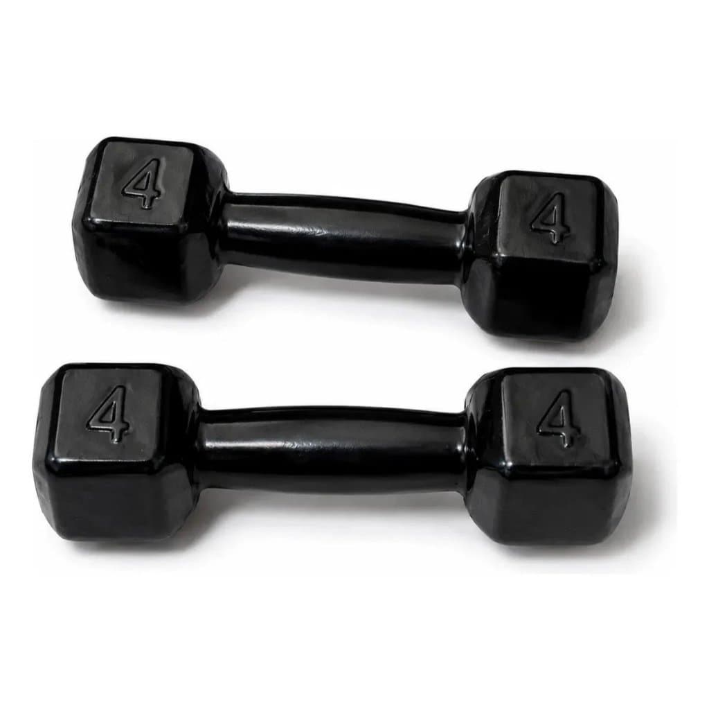 Kit 2 Halter 5Kg (Par) Emborrachado Musculação Academia Treino Peso Fitness Peso Exercícios Ferduor Físicos Esporte