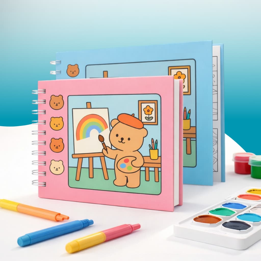 Livro  de Colorir Infantil 50 FOLHAS  Capa Dura Diversão Criativa para Crianças Atividades Educativas