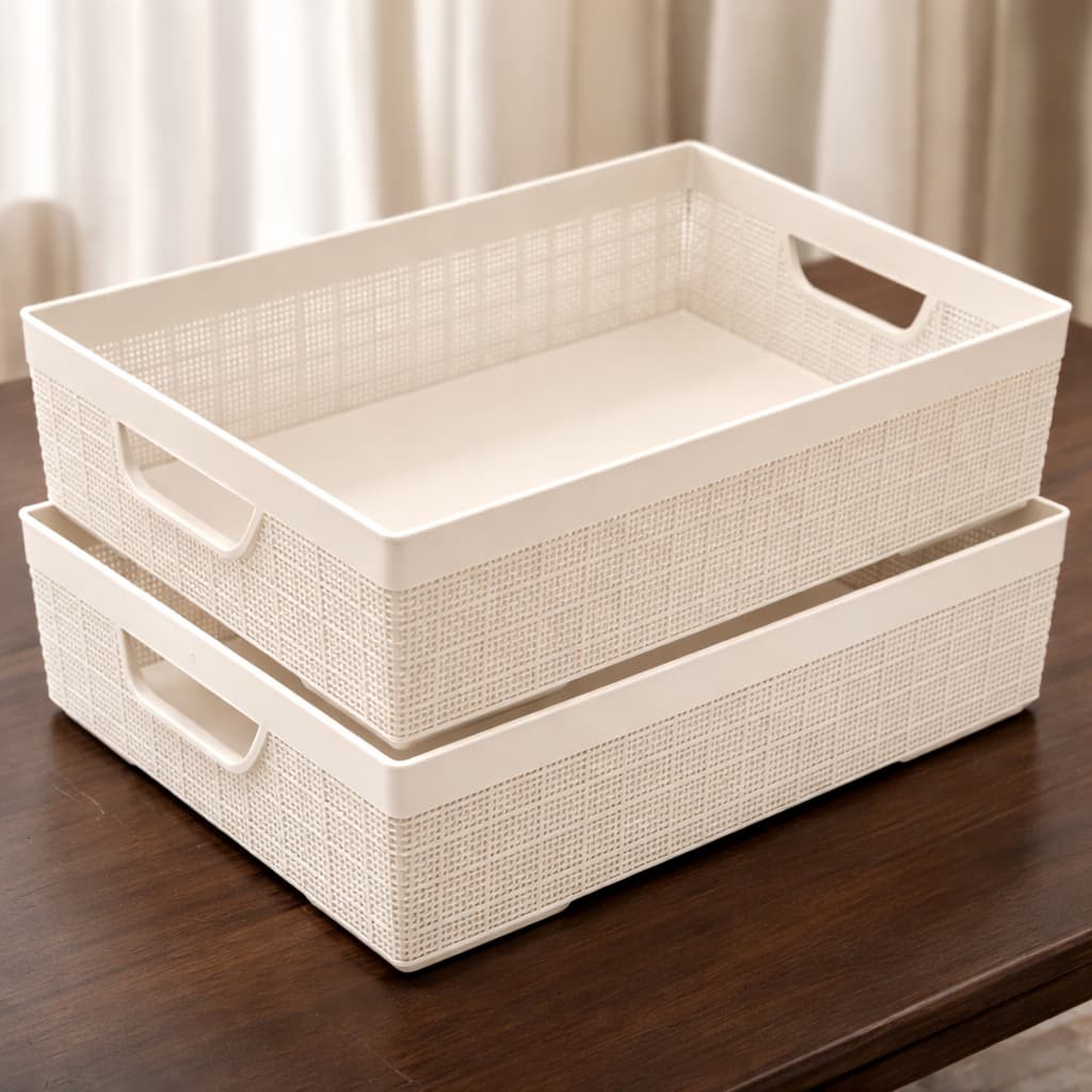 Kit 2 Cesto Organizador 5,2 Litros Multiuso Lavanderia Armário Cozinha Banheiro 5,2 Litros 33 x 23