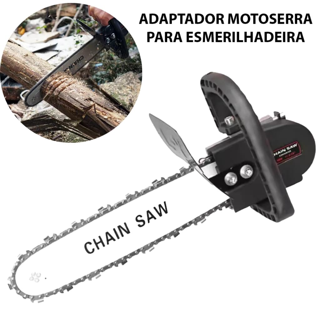 Adaptador Motoserra Corrente Para Esmerilhadeira 12 Polegadas Cortar Galhos