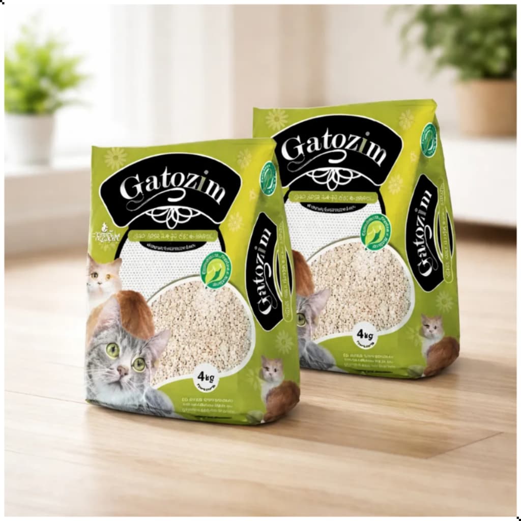 Kit 2 Areias Sanitária Gato - Gatozim 4kg - 100% Natural