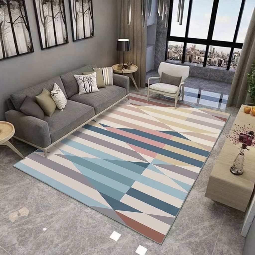 Tapete Estampado Antiderrapante Belga 1,00m x 1,50m Macio Para Sala Quarto - Envio Imediato!