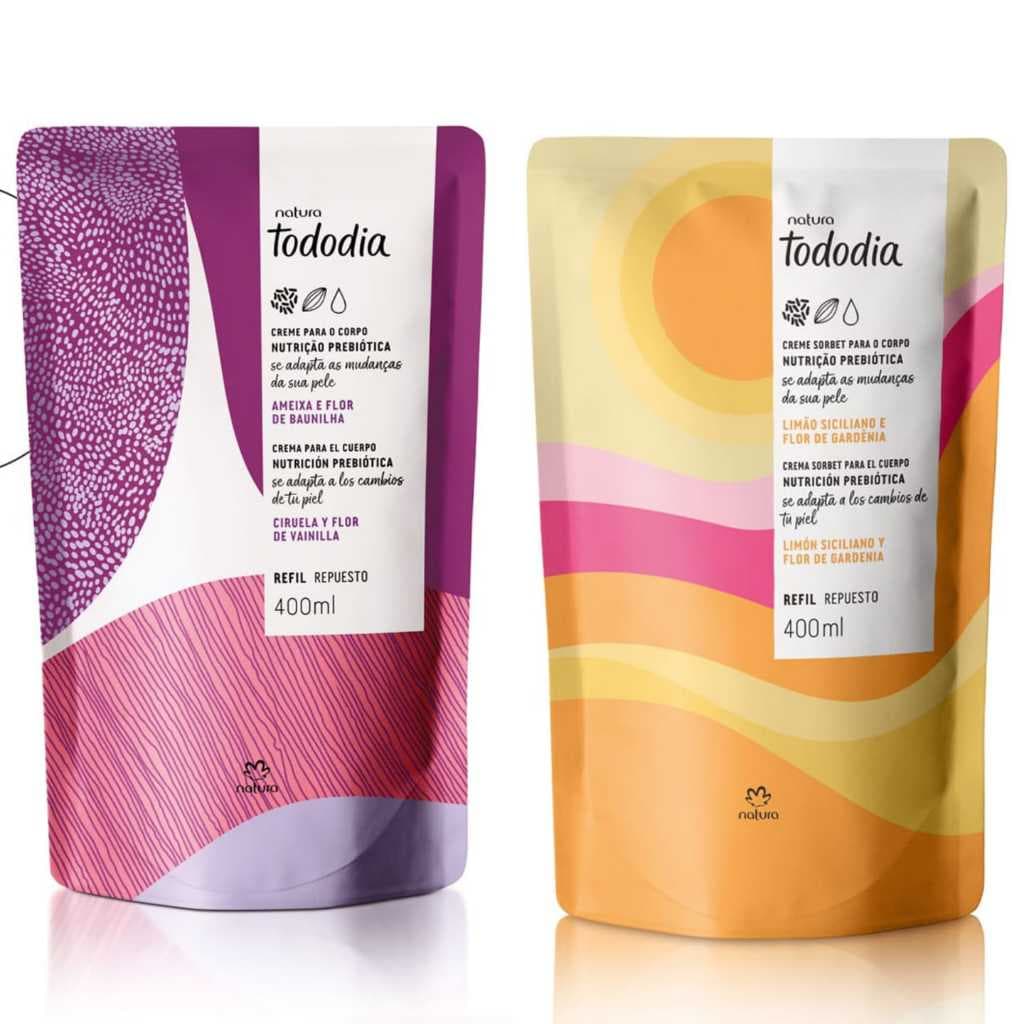 Kit Refil Creme Hidratante Tododia Ameixa e Baunilha + Limão Siciliano 400ml (KIT COM 02)
