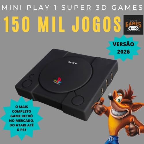 Vídeo Game Super 3D Games Retro 150 mil Jogos Clássicos Acompanha 2 Controles Envio Rápido