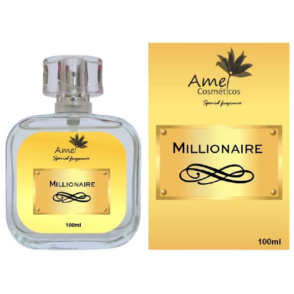 Perfume Millionaire Masculino Amei Cosméticos Alta Fixação 33% de Essência Importada EDP