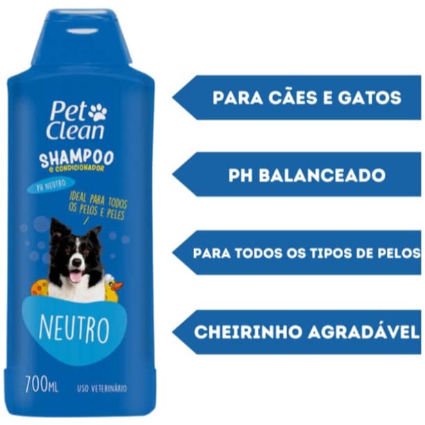 Shampoo Para Cachorro e Gatos Neutro Pet Clean 700ml