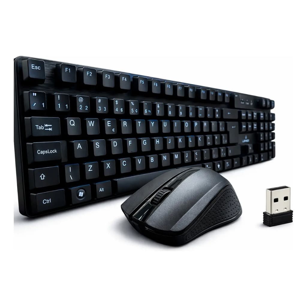 Teclado e mouse sem fio wirelles 2.4ghz teclas altas para computador all in one PC notebook adaptador usb