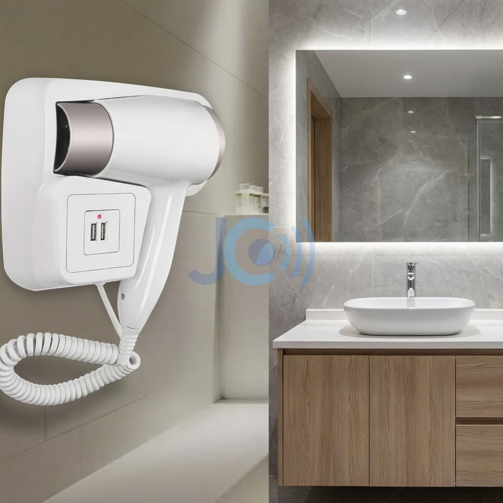 Secador de Cabelo Hotel Profissional Fixado Na Parede Banheiro de Hotel 1200W 110V/220V PRONTA ENTREGA