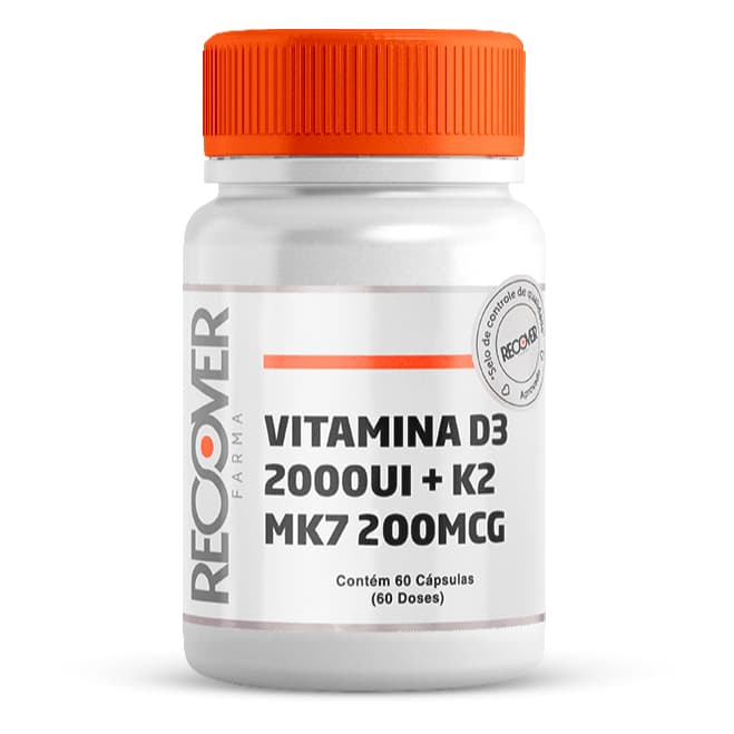 Vitamina D3 2.000ui + Vitamina K2 Mk-7 - 60 Cápsulas - Recover Farma
