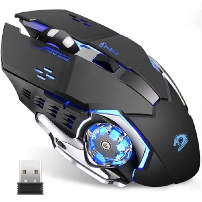 Mouse Gamer Sem Fio RGB Recarregável Bluetooth 2.4GHz 1600 DPI Silencioso USB PC Notebook