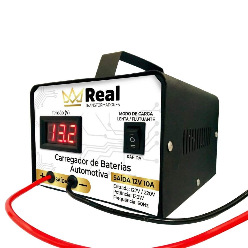 Carregador De Baterias VOLT. 12v 20ah Carro, Moto, Caminhão e Náutica, carrega ate 300a, Auxiliar de partida 20a