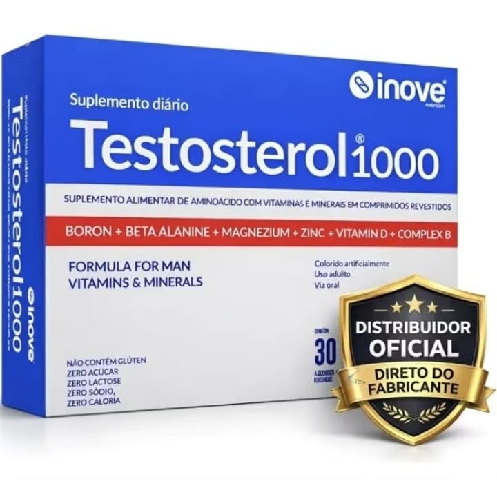 Testosterol1000 Booster Masculino | Boro + Beta Alanina + Magnésio + Zinco + Vitamina D + Complexo B Inove Nutrition