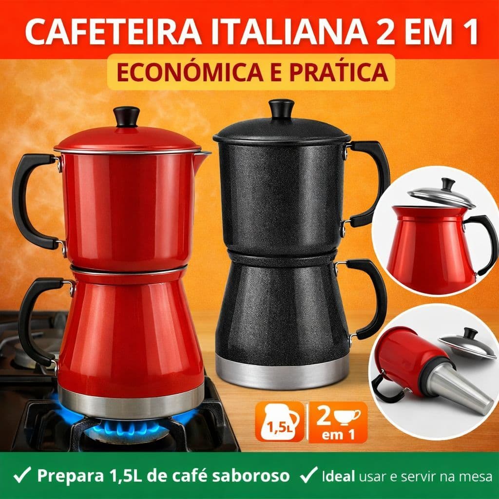 Cafeteira Italiana Alumínio Tipo Militeira Moka Café Expresso Tradicional Econômica