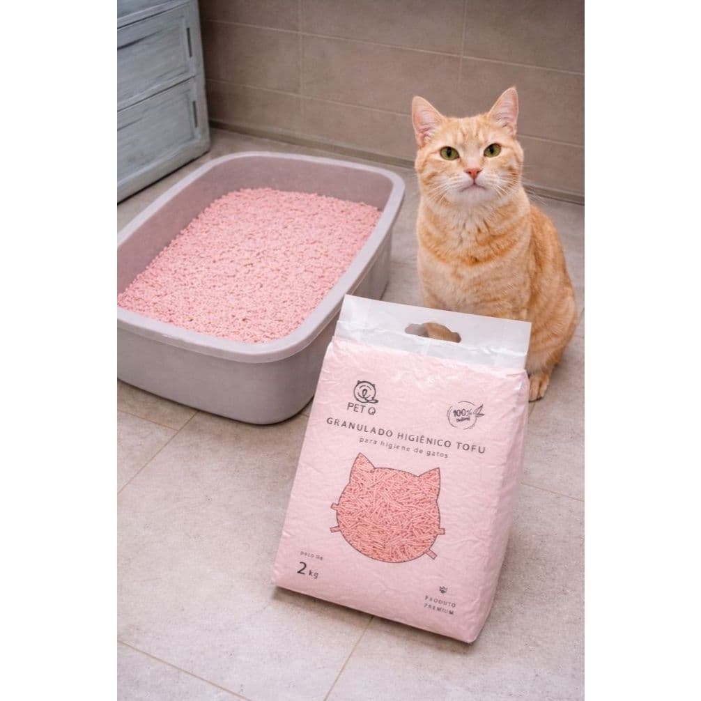Granulado Higiênico Para Gatos Tofu 2kg Areia Sanitária Natural Super Absorvente Premium