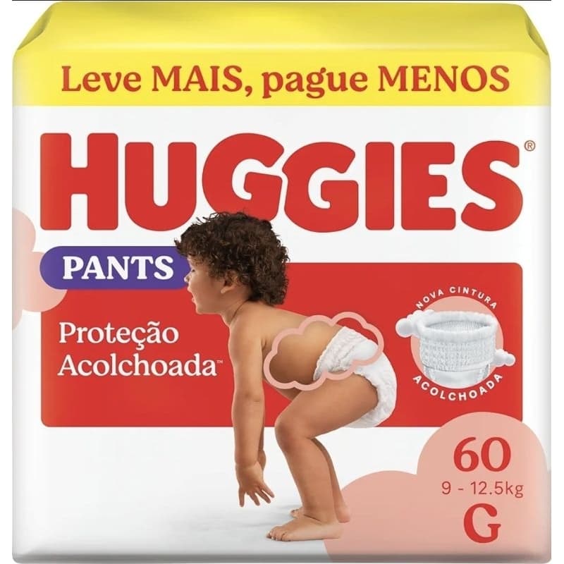 FRALDA HUGGIES PANTS PROTEÇÃO ALCOCHOADA G 60UN