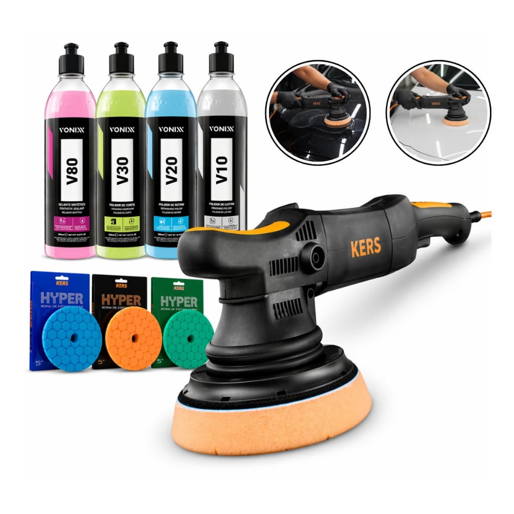 Kit Polimento Automotivo Carro Politriz Roto Orbital Rs 900w Boinas Polidores Vonixx V10 V20 V30 V80