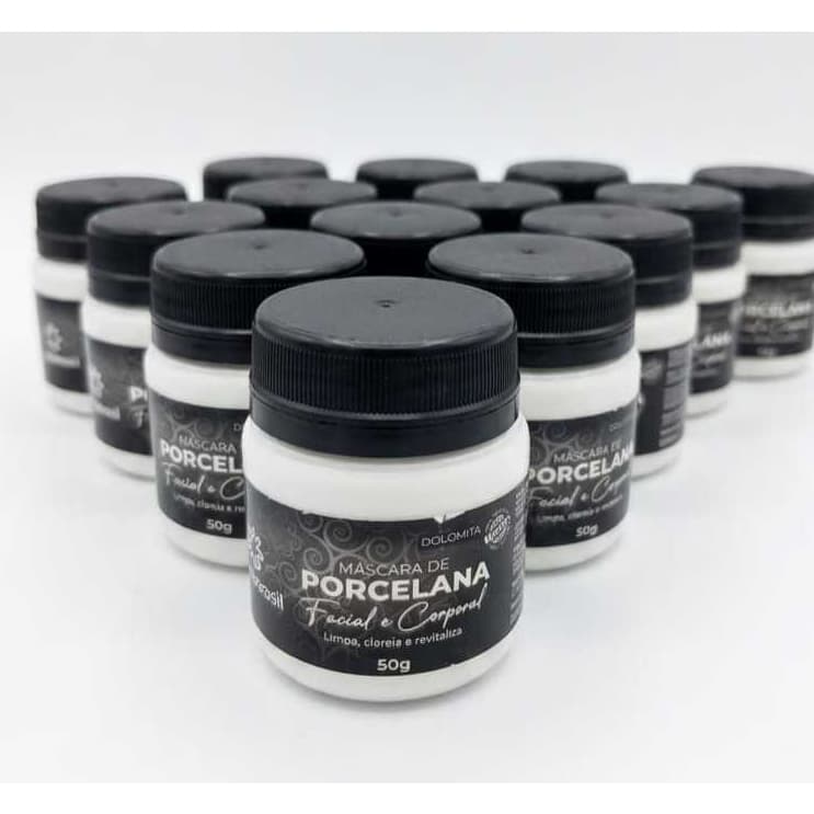Máscara Facial Dolomita 50g (Kit 3x)  Clareia Manchas e Melasma  Efeito Porcelana  Anti-idade