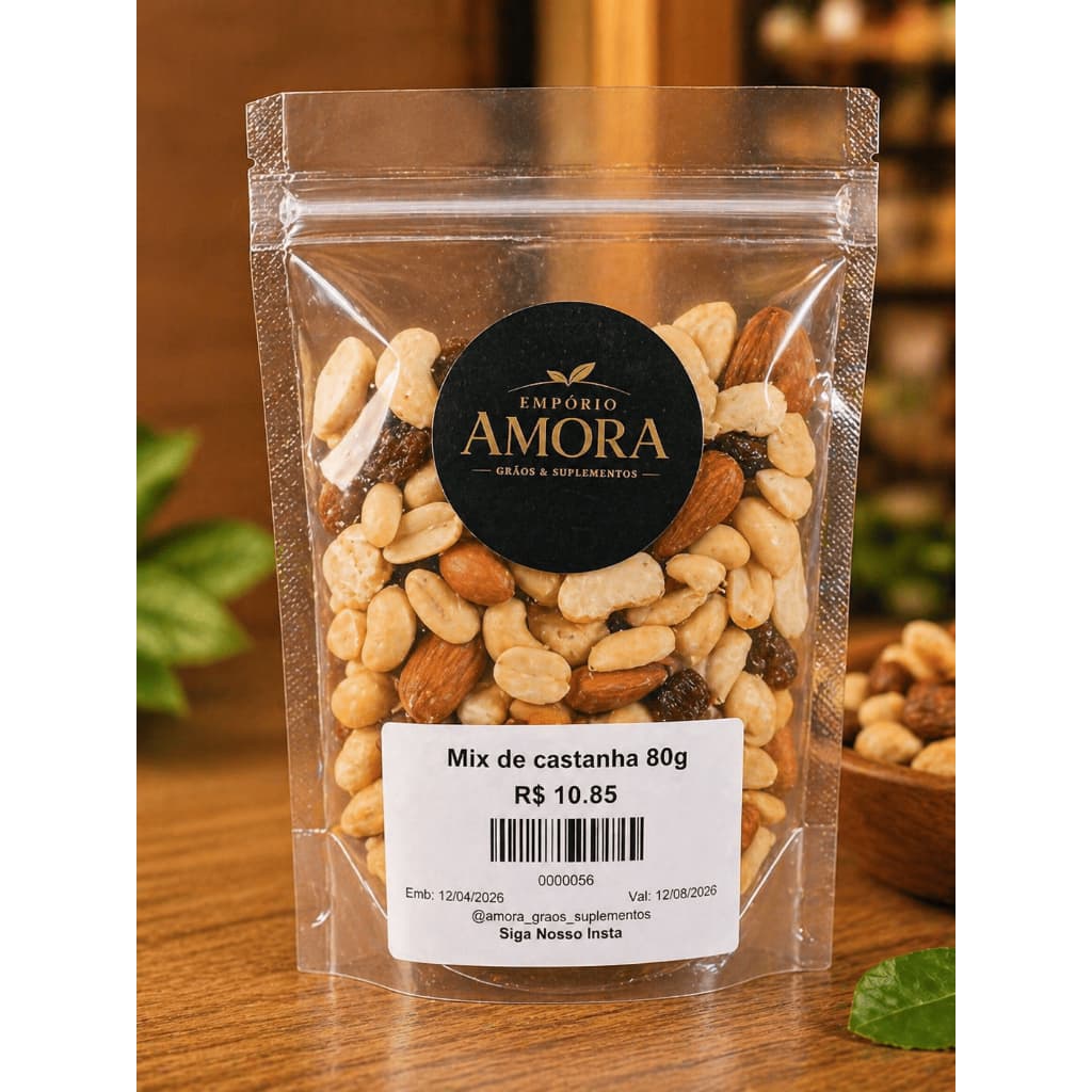 Kit 4 Mix de Castanhas 50g – Selecionado | Snack Saudável | Embalagem Ziper