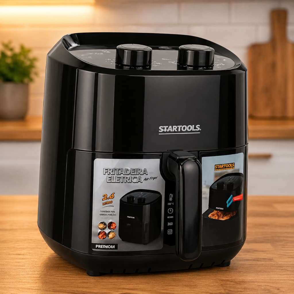Air Fryer 3,4L 1200W 127/220V Fritadeira Elétrica Sem Óleo Startools