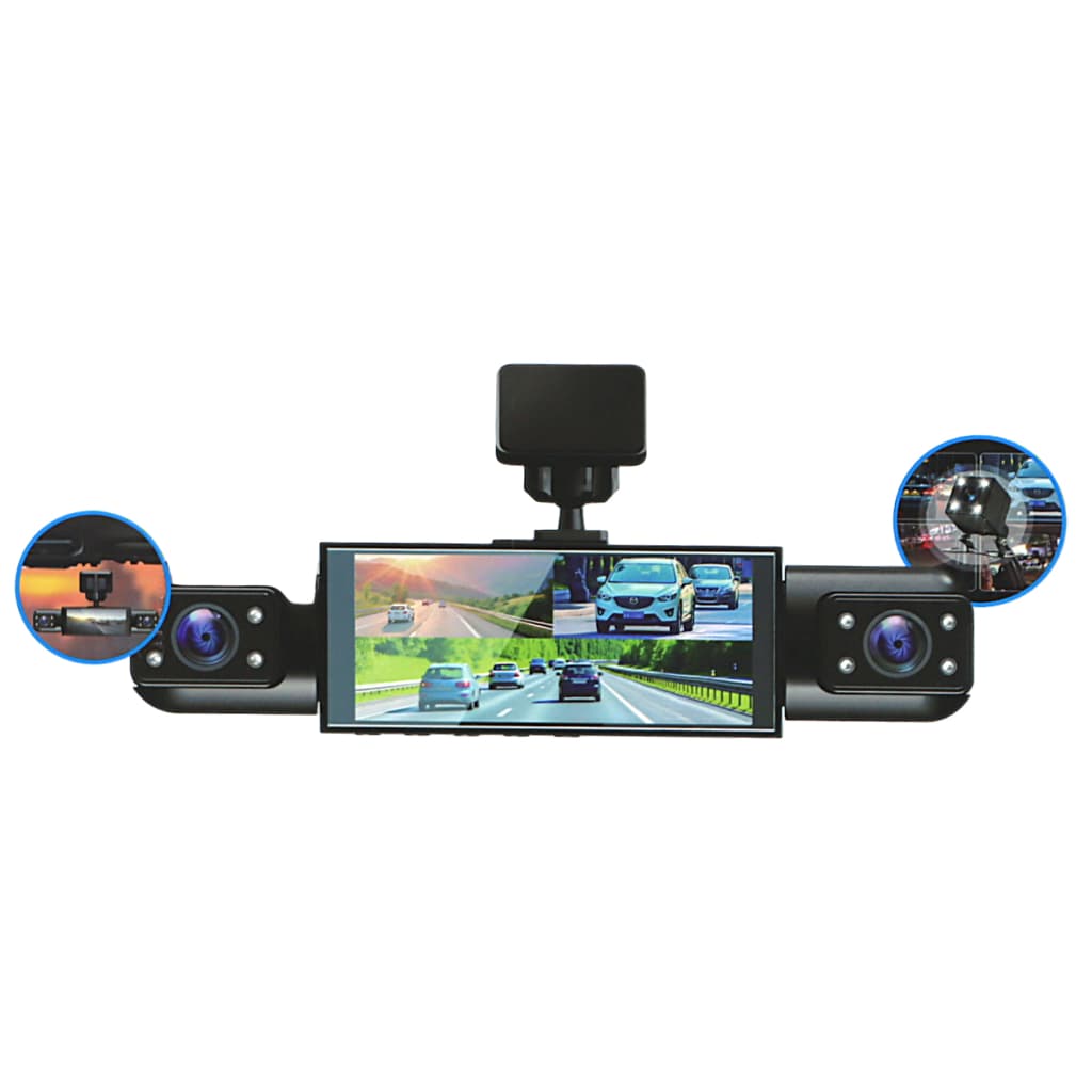 Câmera Veicular Carro 1080P 2" Automotiva Dianteira Frontal Ré Traseira com Gravação