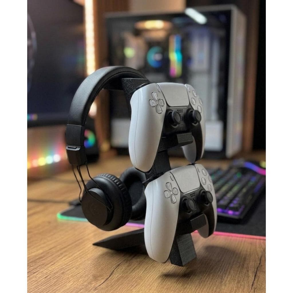 Suporte Duplo Para Controle De Videogame e Headset