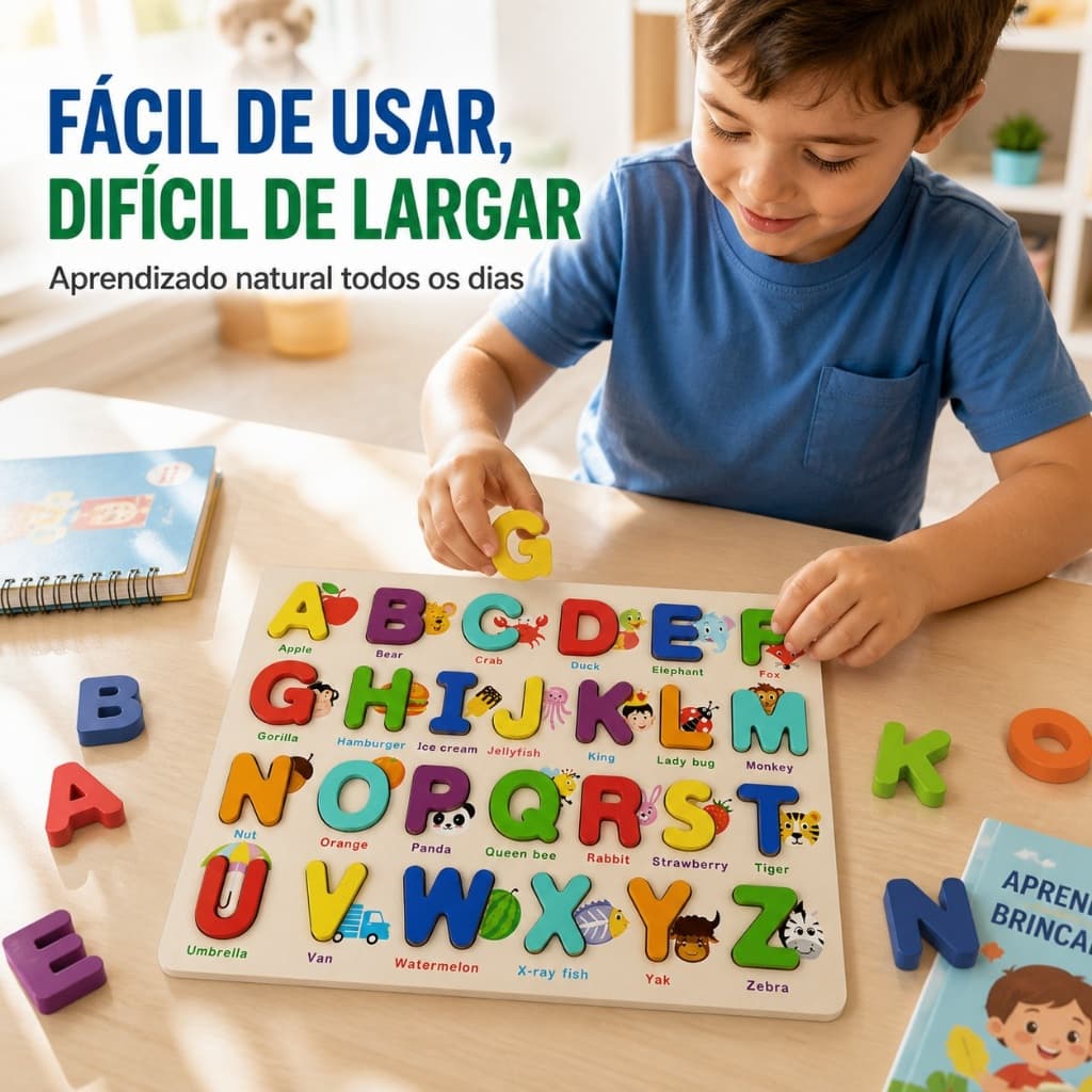 Alfabeto Educativo Aprender Inglês Brinquedo Educativo Didático.