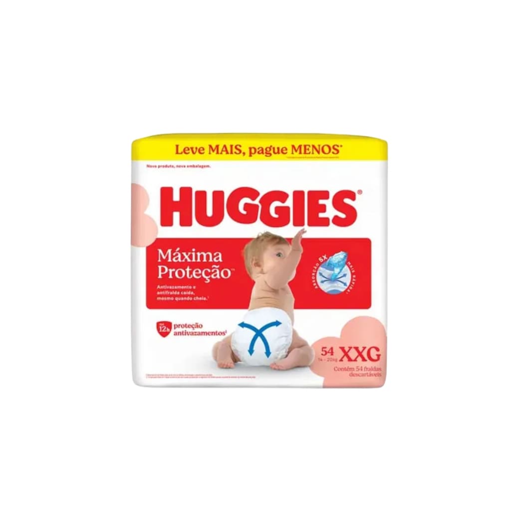 Fraldas Huggies Supreme Care Hiper XXG Com 54 Unidades
