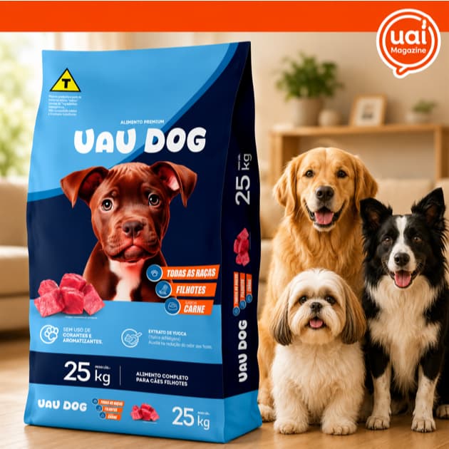 Ração Cachorro Filhote 25Kg Uau Dog Tradicional Carne