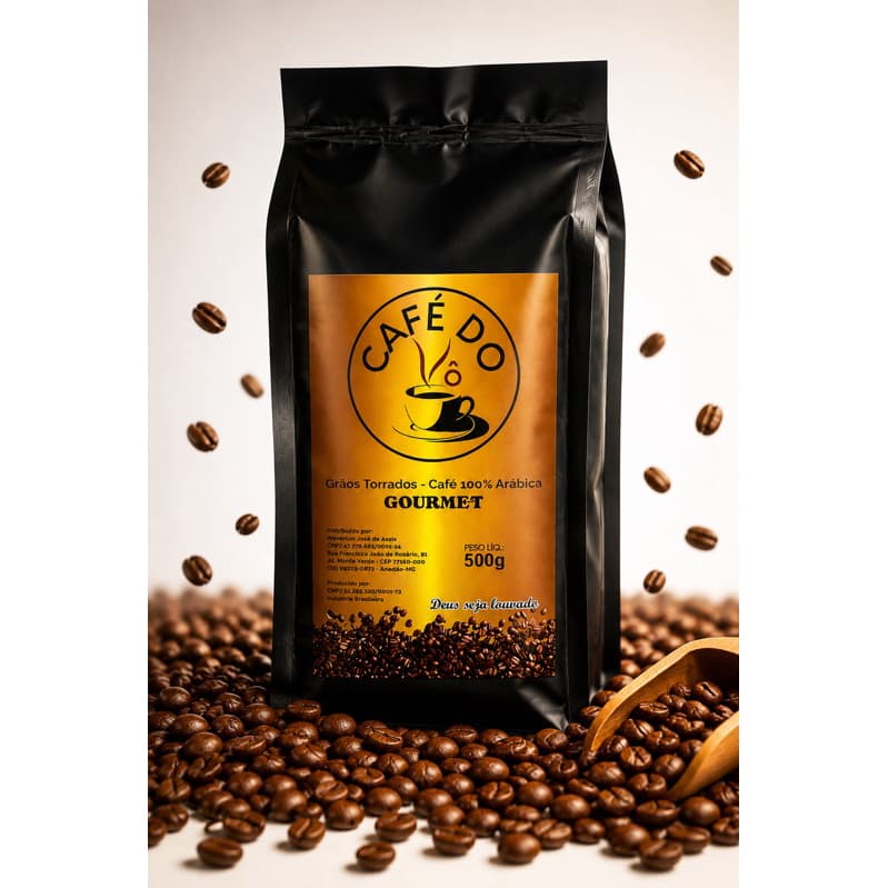 Café em grãos selecionados torrados 100% Arábica Café Especial Café do Vô Gourmet