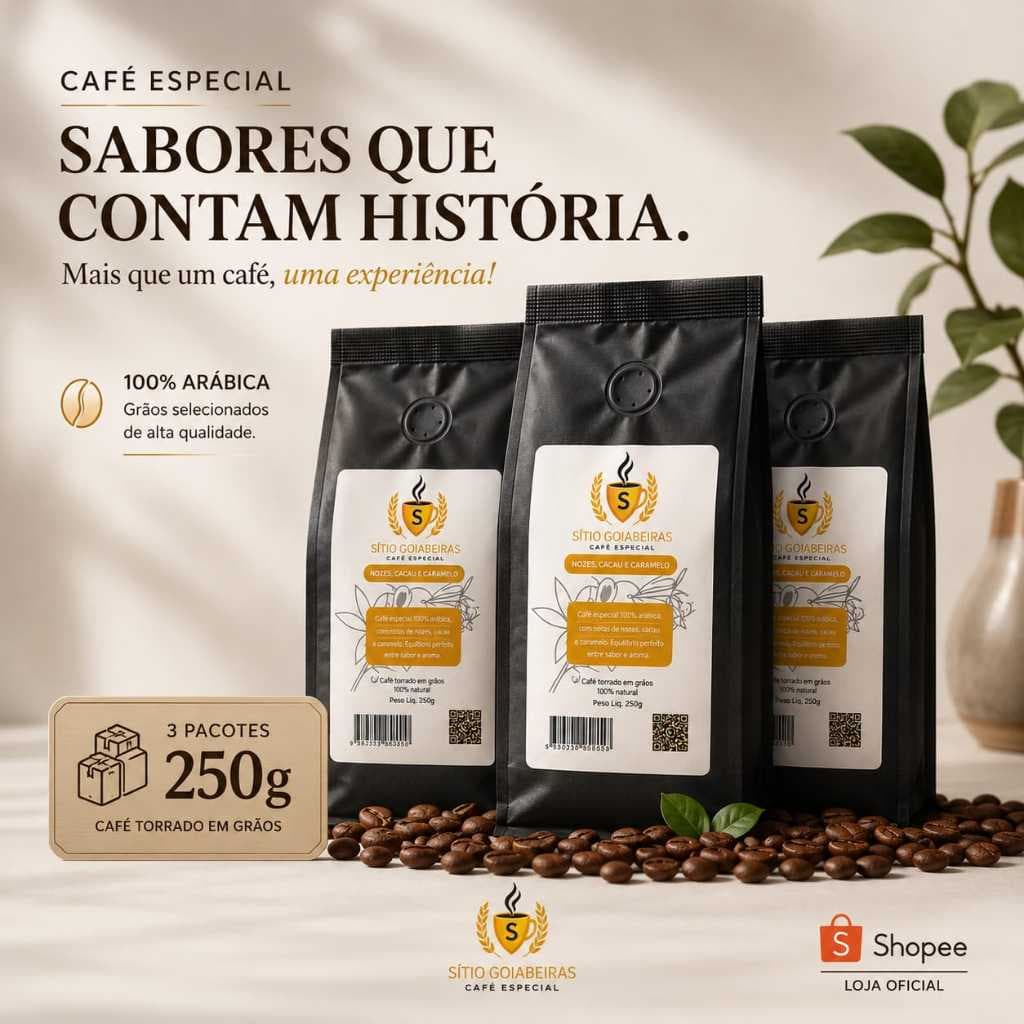 Kit 3 Café Especial Sítio Goiabeiras 250g Microlote Exclusivo 84 pontos Café torrado em Grãos