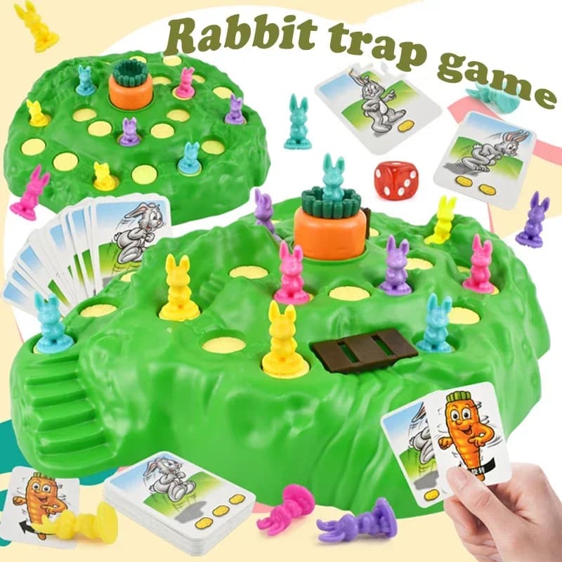 Jogo de Tabuleiro Armadilha Coelho Cenoura Interativo Família Estratégia Educativo Brinquedo Presente