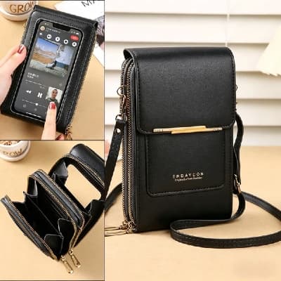 Bolsa Porta Celular Transversal Touch Screen Com Porta Moedas e Cartão Compacta Leve Resistente e Versátil